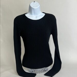 Hollister black ribbed tight fitting knit shirt